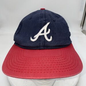 kids vintage Atlanta Braves snapback hat One Size Fits All￼ Cap Blue/red